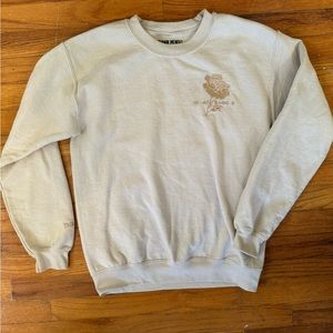 Shawn Mendes in My Blood Tour Embroidered Crewneck Cream Sweatshirt